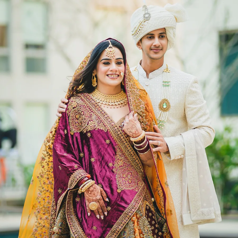 Wedding Shedding - Royal Couple Love in Velvet & Silk Attire