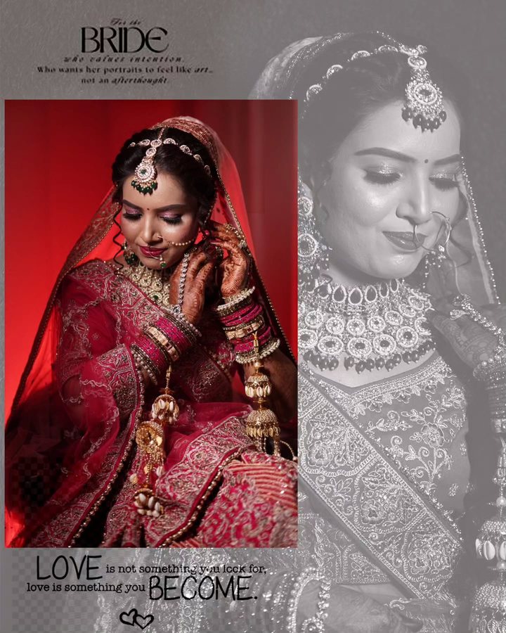 Editorial Royal Bride in Red Lehenga by Wedding Shedding