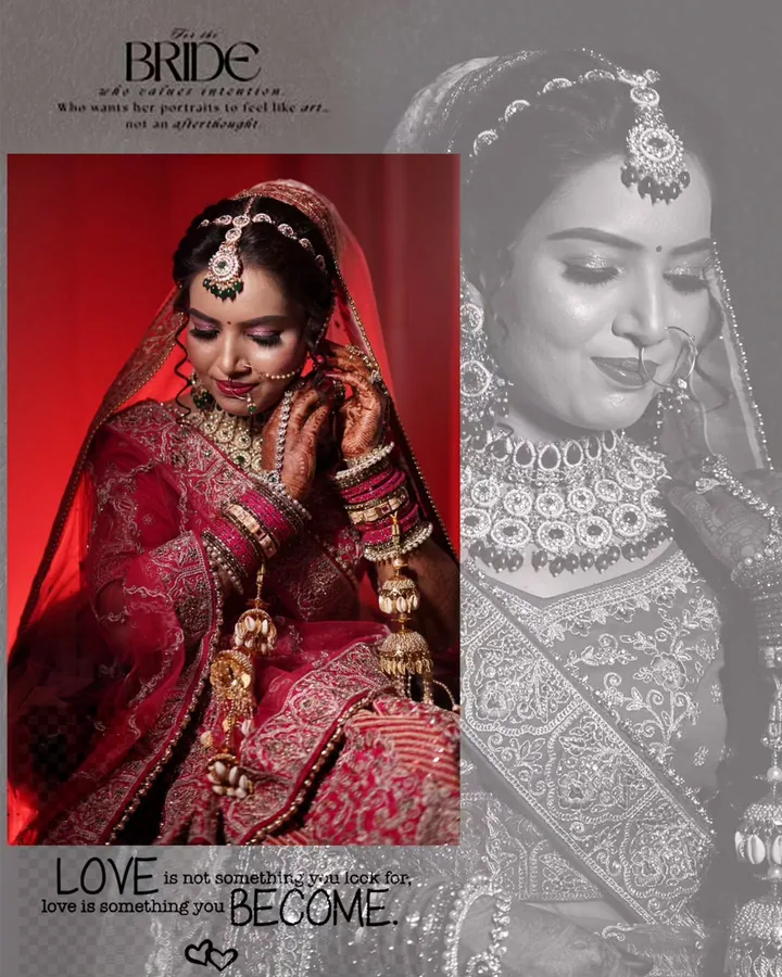 Wedding Shedding - Editorial Bridal Collage with Monochrome Art